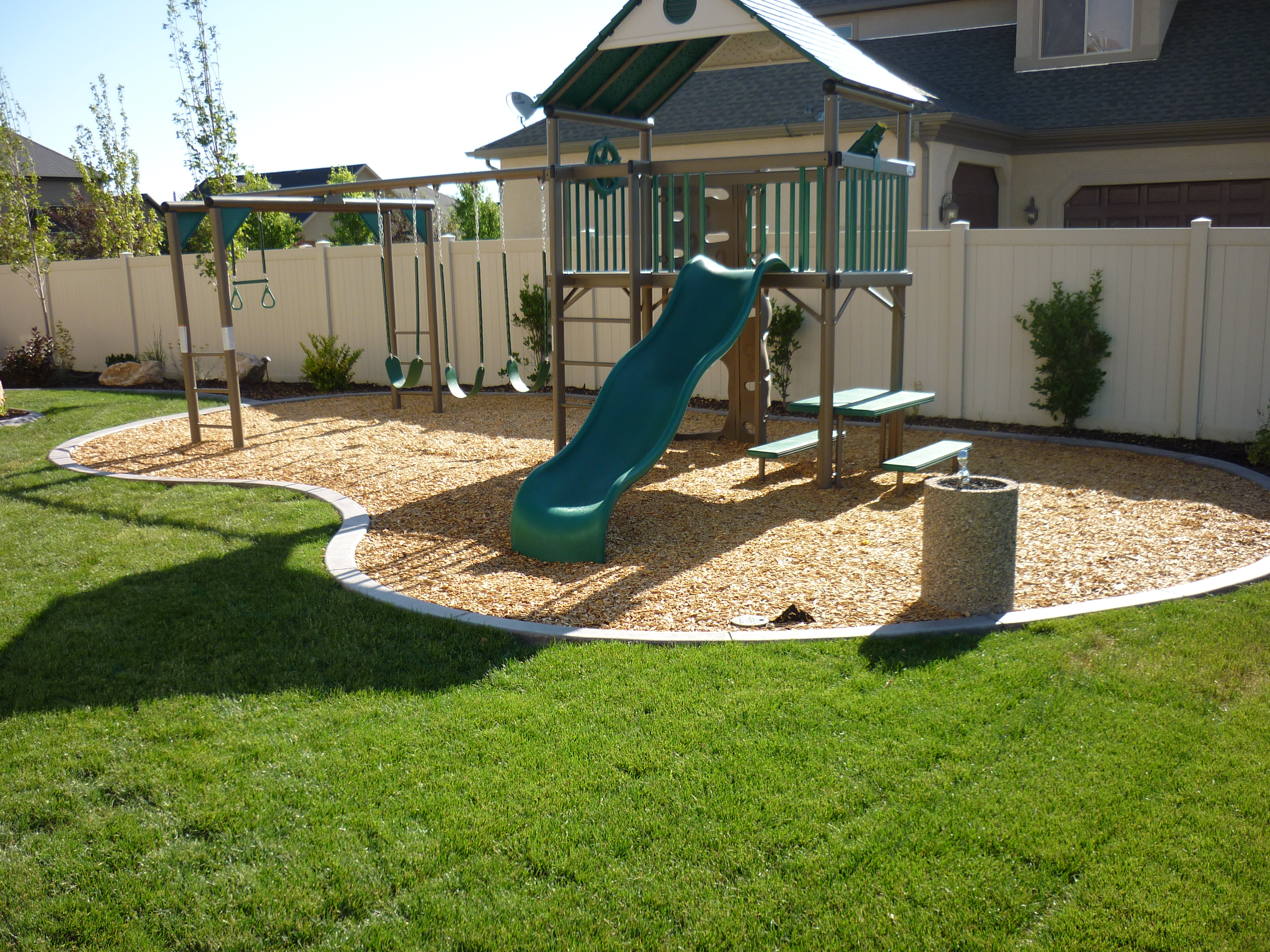backyard playground landscaping