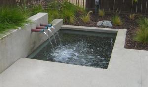 Landscaping, design, Water feature in the backyard